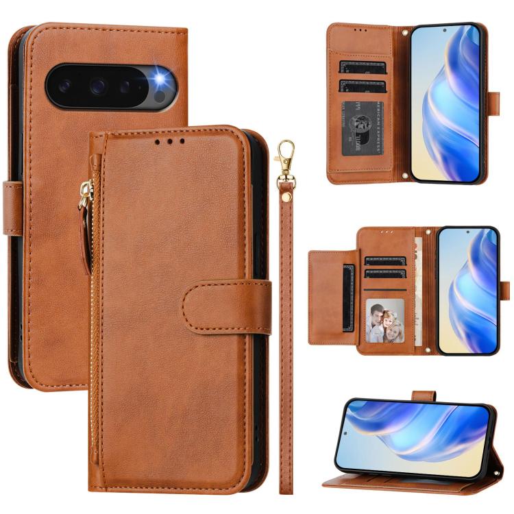 Multi-Card Slots Zipper Wallet Leather Phone Case, For Google Pixel 11 Pro XL, For Google Pixel 11 Pro / Pixel 11, For Google Pixel 10 Pro XL, For Google Pixel 10 / Pixel 10 Pro, For Google Pixel 9a, For Google Pixel 9 Pro XL                           ...