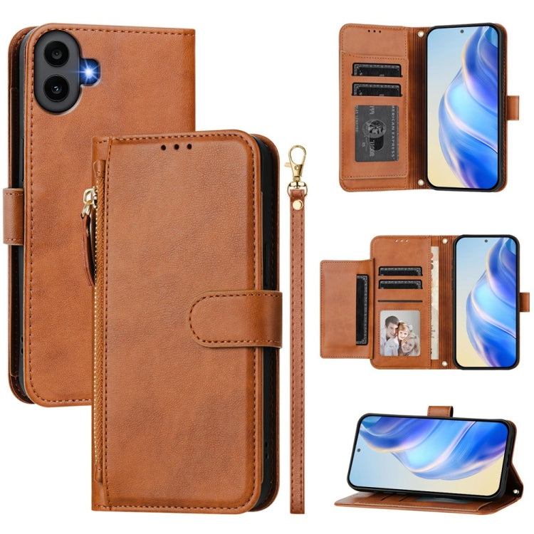 Multi-Card Slots Zipper Wallet Leather Phone Case, For Nothing Phone 4a Pro, For Nothing Phone 4a, For Nothing CMF Phone 1, For Nothing Phone 2a