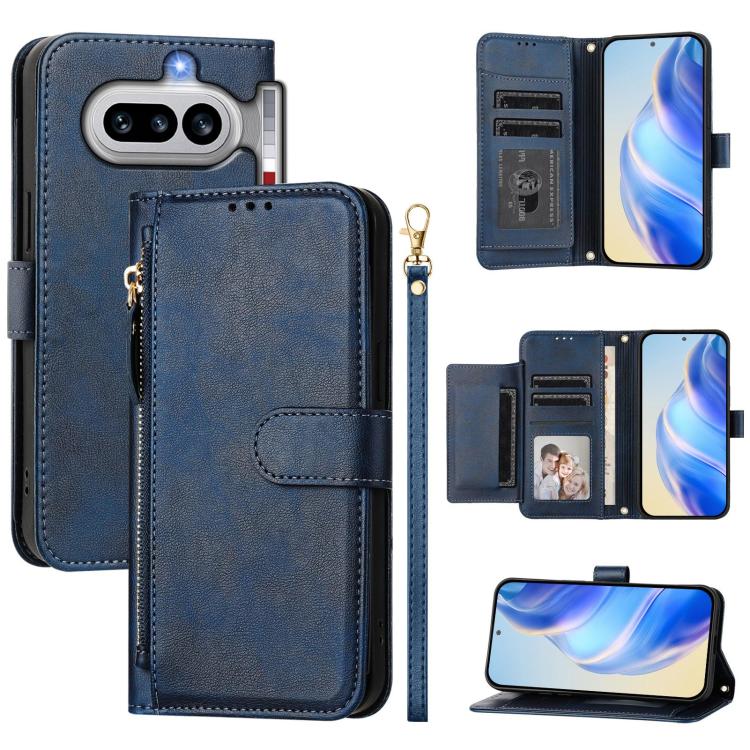 Multi-Card Slots Zipper Wallet Leather Phone Case, For Nothing Phone 4a Pro, For Nothing Phone 4a, For Nothing CMF Phone 1, For Nothing Phone 2a