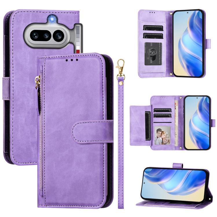 Multi-Card Slots Zipper Wallet Leather Phone Case, For Nothing Phone 4a Pro, For Nothing Phone 4a, For Nothing CMF Phone 1, For Nothing Phone 2a