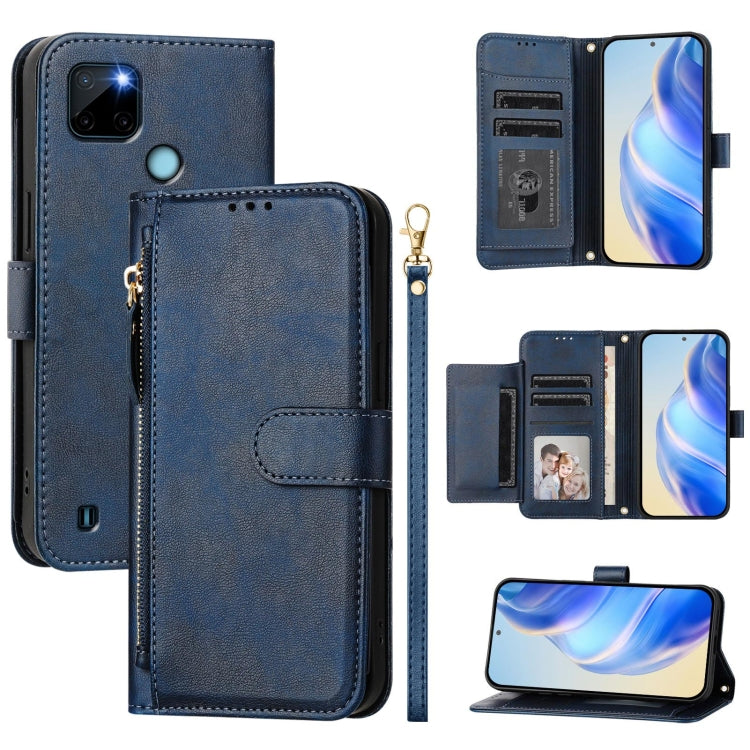 Multi-Card Slots Zipper Wallet Leather Phone Case, For Realme C21Y, For Realme C25 / C15 / C12 / C25s, For Realme 8 5G / V13 5G / Q3 5G, For Realme 8 4G / 8 Pro 4G, For Realme GT 5G / GT Neo 5G, For Realme C20 / C11 / C21