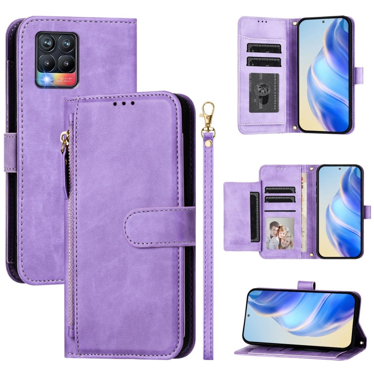 Multi-Card Slots Zipper Wallet Leather Phone Case, For Realme C21Y, For Realme C25 / C15 / C12 / C25s, For Realme 8 5G / V13 5G / Q3 5G, For Realme 8 4G / 8 Pro 4G, For Realme GT 5G / GT Neo 5G, For Realme C20 / C11 / C21