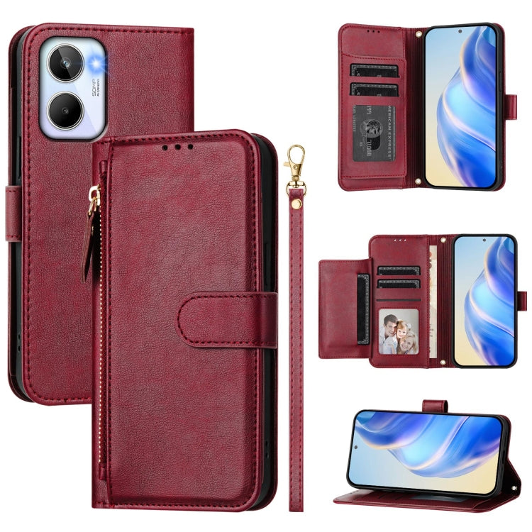 Multi-Card Slots Zipper Wallet Leather Phone Case, For Realme 11 5G Global / 11x 5G / C67 India, For Realme 11 4G Global, For Realme GT3 / GT5 240W, For Realme Narzo 60 Pro, For Realme C65 4G Global, For Realme C55 4G Global / Narzo N55                ...