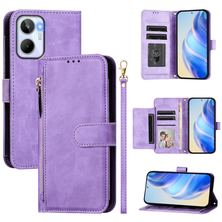 Multi-Card Slots Zipper Wallet Leather Phone Case, For Realme 11 5G Global / 11x 5G / C67 India, For Realme 11 4G Global, For Realme GT3 / GT5 240W, For Realme Narzo 60 Pro, For Realme C65 4G Global, For Realme C55 4G Global / Narzo N55                ...