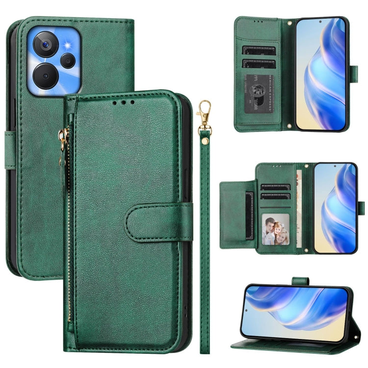 Multi-Card Slots Zipper Wallet Leather Phone Case, For Realme 11 5G Global / 11x 5G / C67 India, For Realme 11 4G Global, For Realme GT3 / GT5 240W, For Realme Narzo 60 Pro, For Realme C65 4G Global, For Realme C55 4G Global / Narzo N55                ...