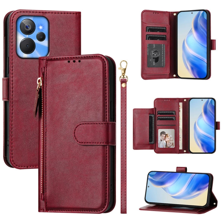 Multi-Card Slots Zipper Wallet Leather Phone Case, For Realme 11 5G Global / 11x 5G / C67 India, For Realme 11 4G Global, For Realme GT3 / GT5 240W, For Realme Narzo 60 Pro, For Realme C65 4G Global, For Realme C55 4G Global / Narzo N55                ...