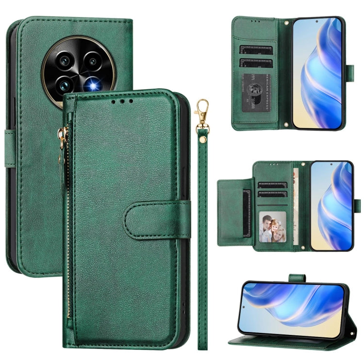 Multi-Card Slots Zipper Wallet Leather Phone Case, For Realme 14 / 14T 5G, For Realme P3 Ultra 5G, For Realme P3 5G / Realme Neo7x, For Realme 14 Pro+, For Realme GT 7 Pro, For Realme C63 5G Global, For Realme Note 60 4G Global / C61 India             ...