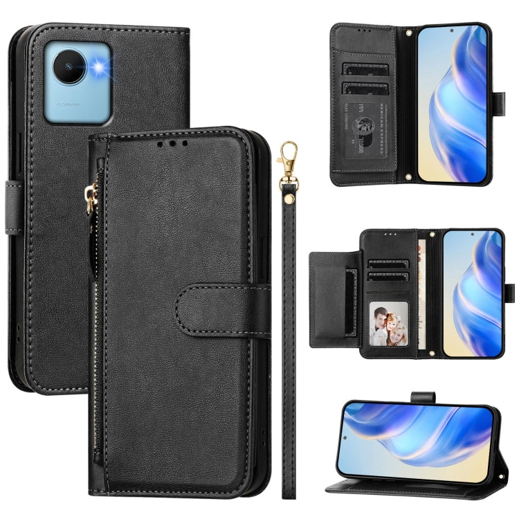 Multi-Card Slots Zipper Wallet Leather Phone Case, For Realme 11 5G Global / 11x 5G / C67 India, For Realme 11 4G Global, For Realme GT3 / GT5 240W, For Realme Narzo 60 Pro, For Realme C65 4G Global, For Realme C55 4G Global / Narzo N55                ...