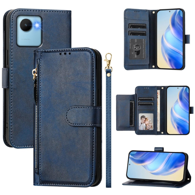 Multi-Card Slots Zipper Wallet Leather Phone Case, For Realme 11 5G Global / 11x 5G / C67 India, For Realme 11 4G Global, For Realme GT3 / GT5 240W, For Realme Narzo 60 Pro, For Realme C65 4G Global, For Realme C55 4G Global / Narzo N55                ...