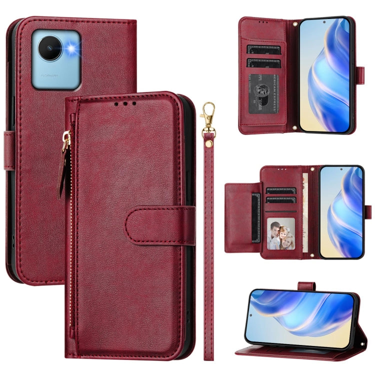 Multi-Card Slots Zipper Wallet Leather Phone Case, For Realme 11 5G Global / 11x 5G / C67 India, For Realme 11 4G Global, For Realme GT3 / GT5 240W, For Realme Narzo 60 Pro, For Realme C65 4G Global, For Realme C55 4G Global / Narzo N55                ...