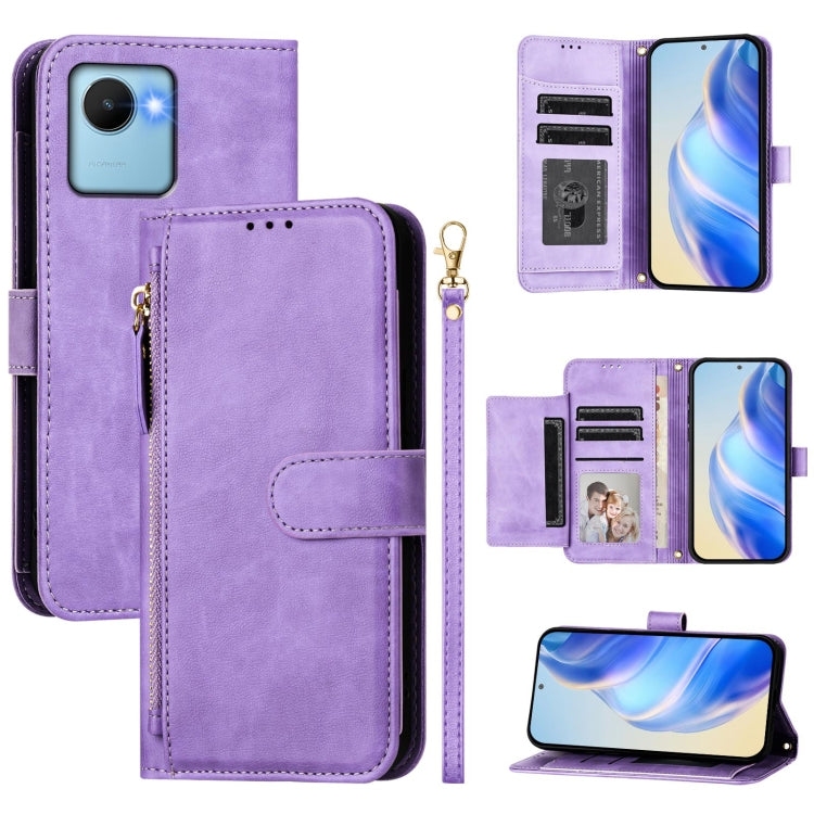 Multi-Card Slots Zipper Wallet Leather Phone Case, For Realme 11 5G Global / 11x 5G / C67 India, For Realme 11 4G Global, For Realme GT3 / GT5 240W, For Realme Narzo 60 Pro, For Realme C65 4G Global, For Realme C55 4G Global / Narzo N55                ...