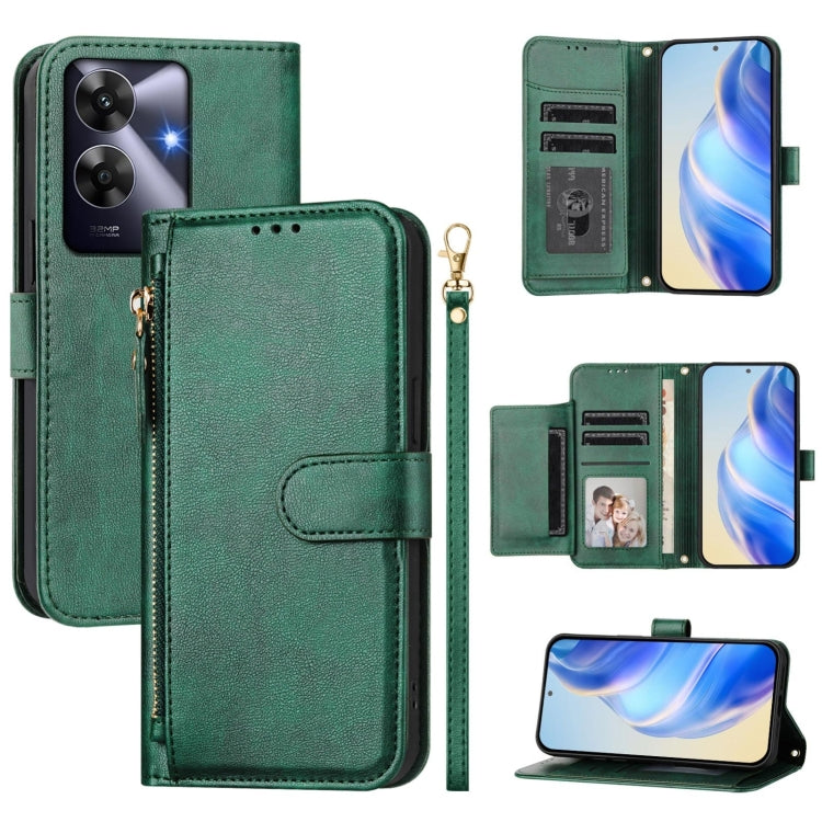 Multi-Card Slots Zipper Wallet Leather Phone Case, For Realme 14 / 14T 5G, For Realme P3 Ultra 5G, For Realme P3 5G / Realme Neo7x, For Realme 14 Pro+, For Realme GT 7 Pro, For Realme C63 5G Global, For Realme Note 60 4G Global / C61 India             ...
