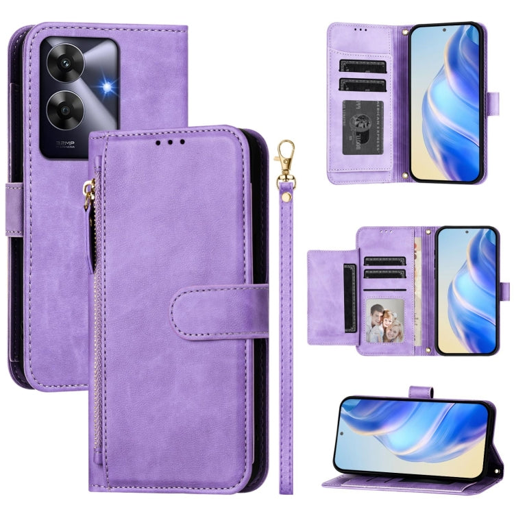 Multi-Card Slots Zipper Wallet Leather Phone Case, For Realme 14 / 14T 5G, For Realme P3 Ultra 5G, For Realme P3 5G / Realme Neo7x, For Realme 14 Pro+, For Realme GT 7 Pro, For Realme C63 5G Global, For Realme Note 60 4G Global / C61 India             ...