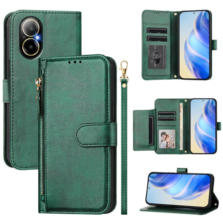 Multi-Card Slots Zipper Wallet Leather Phone Case, For Realme 14 / 14T 5G, For Realme P3 Ultra 5G, For Realme P3 5G / Realme Neo7x, For Realme 14 Pro+, For Realme GT 7 Pro, For Realme C63 5G Global, For Realme Note 60 4G Global / C61 India             ...