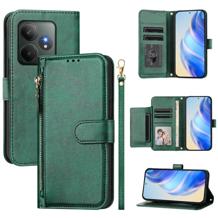 Multi-Card Slots Zipper Wallet Leather Phone Case, For Realme 14 / 14T 5G, For Realme P3 Ultra 5G, For Realme P3 5G / Realme Neo7x, For Realme 14 Pro+, For Realme GT 7 Pro, For Realme C63 5G Global, For Realme Note 60 4G Global / C61 India             ...
