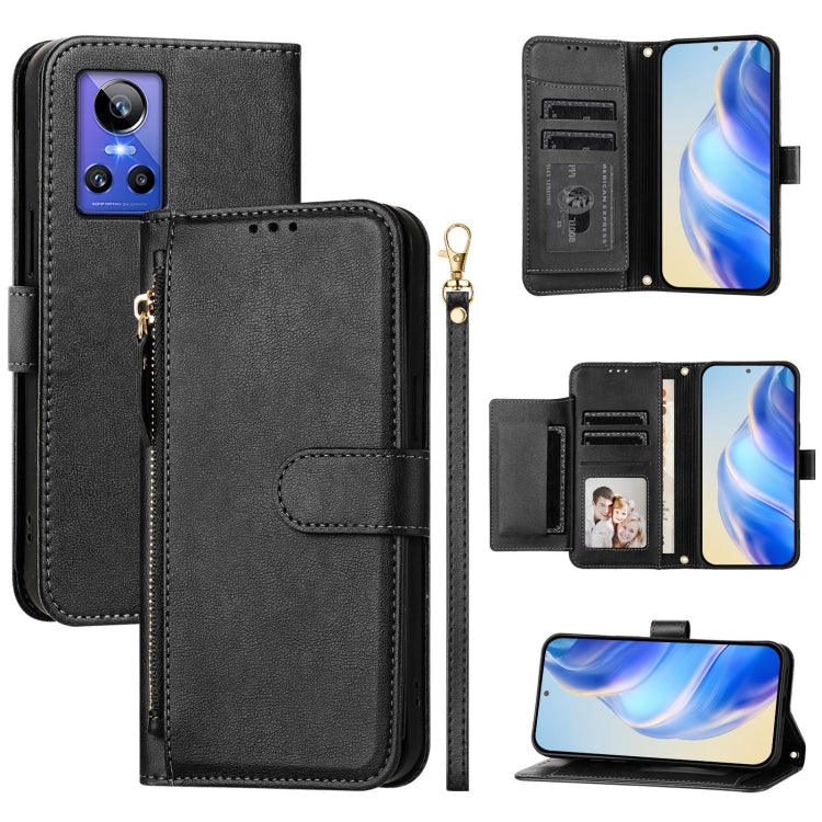 Multi-Card Slots Zipper Wallet Leather Phone Case, For Realme 11 5G Global / 11x 5G / C67 India, For Realme 11 4G Global, For Realme GT3 / GT5 240W, For Realme Narzo 60 Pro, For Realme C65 4G Global, For Realme C55 4G Global / Narzo N55                ...