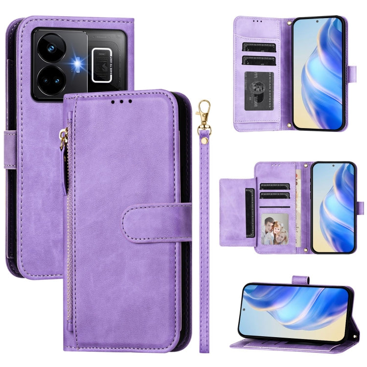 Multi-Card Slots Zipper Wallet Leather Phone Case, For Realme 11 5G Global / 11x 5G / C67 India, For Realme 11 4G Global, For Realme GT3 / GT5 240W, For Realme Narzo 60 Pro, For Realme C65 4G Global, For Realme C55 4G Global / Narzo N55                ...