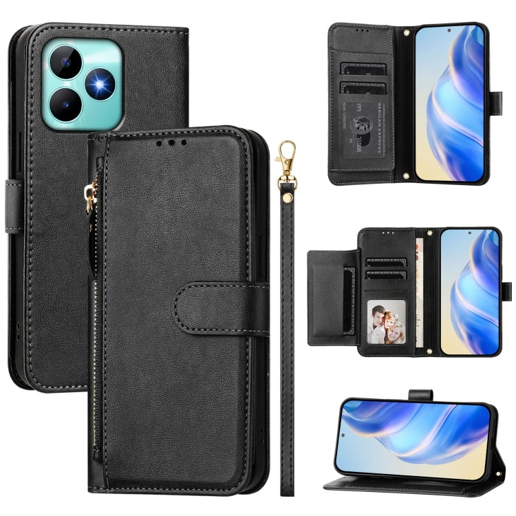Multi-Card Slots Zipper Wallet Leather Phone Case, For Realme 14 / 14T 5G, For Realme P3 Ultra 5G, For Realme P3 5G / Realme Neo7x, For Realme 14 Pro+, For Realme GT 7 Pro, For Realme C63 5G Global, For Realme Note 60 4G Global / C61 India             ...