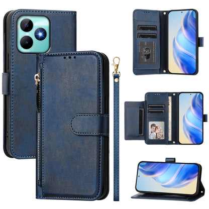 Multi-Card Slots Zipper Wallet Leather Phone Case, For Realme 14 / 14T 5G, For Realme P3 Ultra 5G, For Realme P3 5G / Realme Neo7x, For Realme 14 Pro+, For Realme GT 7 Pro, For Realme C63 5G Global, For Realme Note 60 4G Global / C61 India             ...