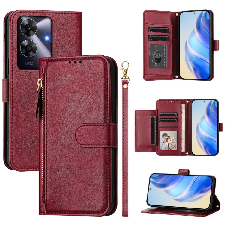 Multi-Card Slots Zipper Wallet Leather Phone Case, For Realme 14 / 14T 5G, For Realme P3 Ultra 5G, For Realme P3 5G / Realme Neo7x, For Realme 14 Pro+, For Realme GT 7 Pro, For Realme C63 5G Global, For Realme Note 60 4G Global / C61 India             ...