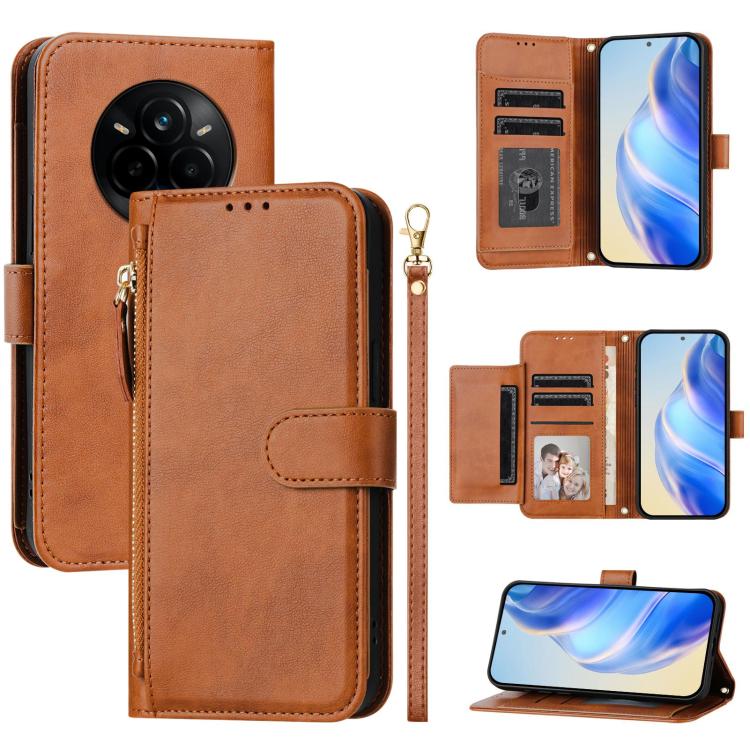 Multi-Card Slots Zipper Wallet Leather Phone Case, For Realme P4 Power 5G, For Realme Note 80 4G, For Realme C83 5G / C85 5G / 15x 5G India, For Realme 16 5G, For Realme 16 Pro+ 5G, For Realme 16 Pro 5G, For Realme Note 70 4G / Note 70T 4G / C71 4G    ...