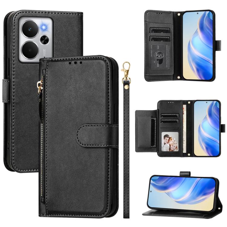 Multi-Card Slots Zipper Wallet Leather Phone Case, For Realme 14 / 14T 5G, For Realme P3 Ultra 5G, For Realme P3 5G / Realme Neo7x, For Realme 14 Pro+, For Realme GT 7 Pro, For Realme C63 5G Global, For Realme Note 60 4G Global / C61 India             ...
