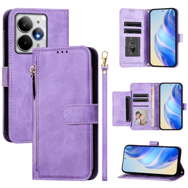 Multi-Card Slots Zipper Wallet Leather Phone Case, For Realme P4 Power 5G, For Realme Note 80 4G, For Realme C83 5G / C85 5G / 15x 5G India, For Realme 16 5G, For Realme 16 Pro+ 5G, For Realme 16 Pro 5G, For Realme Note 70 4G / Note 70T 4G / C71 4G    ...