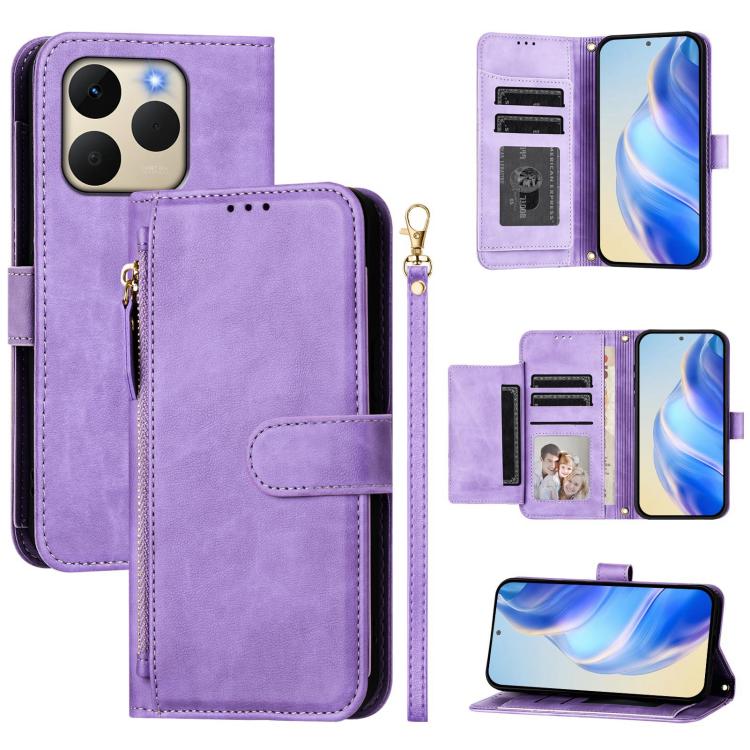 Multi-Card Slots Zipper Wallet Leather Phone Case, For Realme P4 Power 5G, For Realme Note 80 4G, For Realme C83 5G / C85 5G / 15x 5G India, For Realme 16 5G, For Realme 16 Pro+ 5G, For Realme 16 Pro 5G, For Realme Note 70 4G / Note 70T 4G / C71 4G    ...