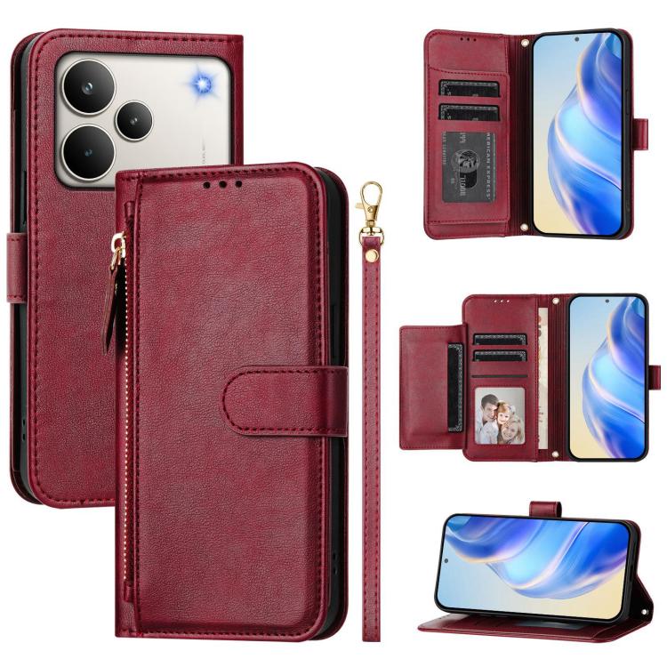 Multi-Card Slots Zipper Wallet Leather Phone Case, For Realme P4 Power 5G, For Realme Note 80 4G, For Realme C83 5G / C85 5G / 15x 5G India, For Realme 16 5G, For Realme 16 Pro+ 5G, For Realme 16 Pro 5G, For Realme Note 70 4G / Note 70T 4G / C71 4G    ...