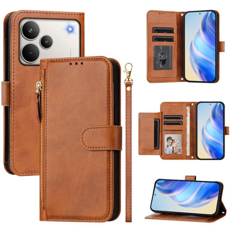 Multi-Card Slots Zipper Wallet Leather Phone Case, For Realme P4 Power 5G, For Realme Note 80 4G, For Realme C83 5G / C85 5G / 15x 5G India, For Realme 16 5G, For Realme 16 Pro+ 5G, For Realme 16 Pro 5G, For Realme Note 70 4G / Note 70T 4G / C71 4G    ...