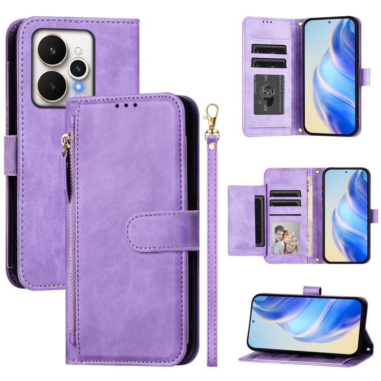 Multi-Card Slots Zipper Wallet Leather Phone Case, For Realme P4 Power 5G, For Realme Note 80 4G, For Realme C83 5G / C85 5G / 15x 5G India, For Realme 16 5G, For Realme 16 Pro+ 5G, For Realme 16 Pro 5G, For Realme Note 70 4G / Note 70T 4G / C71 4G    ...