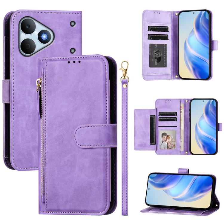 Multi-Card Slots Zipper Wallet Leather Phone Case, For Realme P4 Power 5G, For Realme Note 80 4G, For Realme C83 5G / C85 5G / 15x 5G India, For Realme 16 5G, For Realme 16 Pro+ 5G, For Realme 16 Pro 5G, For Realme Note 70 4G / Note 70T 4G / C71 4G    ...