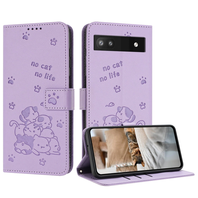 Embossed Kitten Phone Leather Case with Lanyard, For Google Pixel 11 Pro XL, For Google Pixel 11 / 11 Pro, For Google Pixel 10a, For Google Pixel 10 Pro XL, For Google Pixel 10 / 10 Pro, For Google Pixel 9a, For Google Pixel 9 Pro XL                   ...