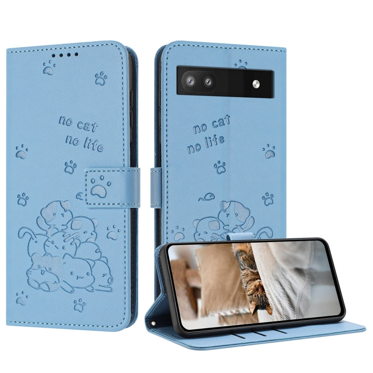 Embossed Kitten Phone Leather Case with Lanyard, For Google Pixel 11 Pro XL, For Google Pixel 11 / 11 Pro, For Google Pixel 10a, For Google Pixel 10 Pro XL, For Google Pixel 10 / 10 Pro, For Google Pixel 9a, For Google Pixel 9 Pro XL                   ...