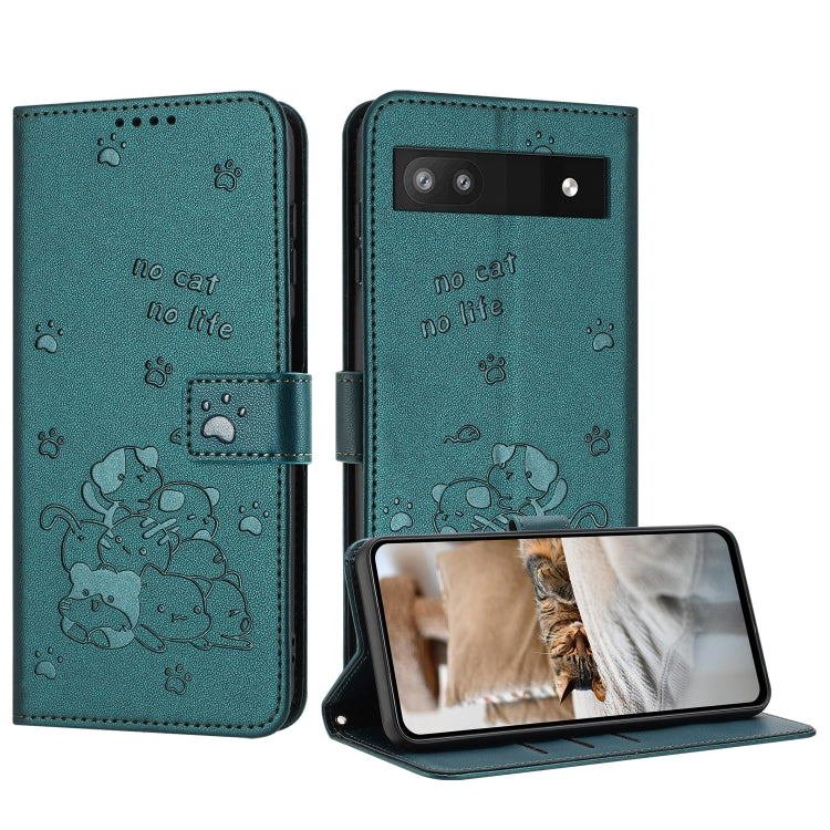 Embossed Kitten Phone Leather Case with Lanyard, For Google Pixel 11 Pro XL, For Google Pixel 11 / 11 Pro, For Google Pixel 10a, For Google Pixel 10 Pro XL, For Google Pixel 10 / 10 Pro, For Google Pixel 9a, For Google Pixel 9 Pro XL                   ...