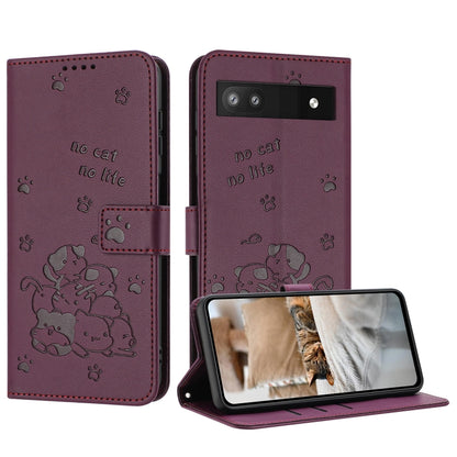 Embossed Kitten Phone Leather Case with Lanyard, For Google Pixel 11 Pro XL, For Google Pixel 11 / 11 Pro, For Google Pixel 10a, For Google Pixel 10 Pro XL, For Google Pixel 10 / 10 Pro, For Google Pixel 9a, For Google Pixel 9 Pro XL                   ...