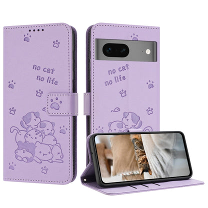 Embossed Kitten Phone Leather Case with Lanyard, For Google Pixel 11 Pro XL, For Google Pixel 11 / 11 Pro, For Google Pixel 10a, For Google Pixel 10 Pro XL, For Google Pixel 10 / 10 Pro, For Google Pixel 9a, For Google Pixel 9 Pro XL                   ...