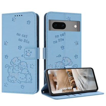Embossed Kitten Phone Leather Case with Lanyard, For Google Pixel 11 Pro XL, For Google Pixel 11 / 11 Pro, For Google Pixel 10a, For Google Pixel 10 Pro XL, For Google Pixel 10 / 10 Pro, For Google Pixel 9a, For Google Pixel 9 Pro XL                   ...