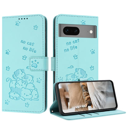 Embossed Kitten Phone Leather Case with Lanyard, For Google Pixel 11 Pro XL, For Google Pixel 11 / 11 Pro, For Google Pixel 10a, For Google Pixel 10 Pro XL, For Google Pixel 10 / 10 Pro, For Google Pixel 9a, For Google Pixel 9 Pro XL                   ...