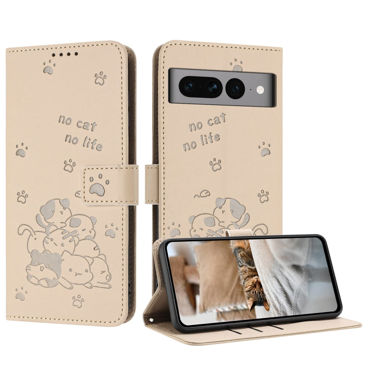 Embossed Kitten Phone Leather Case with Lanyard, For Google Pixel 11 Pro XL, For Google Pixel 11 / 11 Pro, For Google Pixel 10a, For Google Pixel 10 Pro XL, For Google Pixel 10 / 10 Pro, For Google Pixel 9a, For Google Pixel 9 Pro XL                   ...