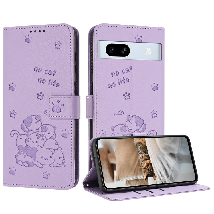 Embossed Kitten Phone Leather Case with Lanyard, For Google Pixel 11 Pro XL, For Google Pixel 11 / 11 Pro, For Google Pixel 10a, For Google Pixel 10 Pro XL, For Google Pixel 10 / 10 Pro, For Google Pixel 9a, For Google Pixel 9 Pro XL                   ...