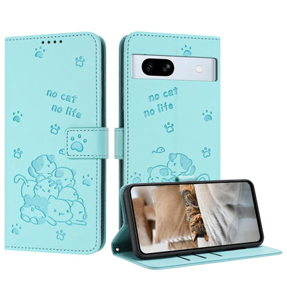 Embossed Kitten Phone Leather Case with Lanyard, For Google Pixel 11 Pro XL, For Google Pixel 11 / 11 Pro, For Google Pixel 10a, For Google Pixel 10 Pro XL, For Google Pixel 10 / 10 Pro, For Google Pixel 9a, For Google Pixel 9 Pro XL                   ...