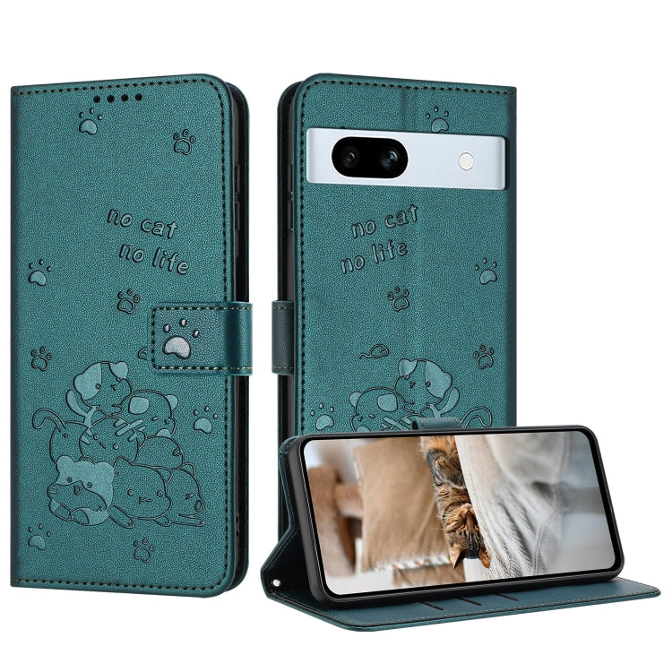 Embossed Kitten Phone Leather Case with Lanyard, For Google Pixel 11 Pro XL, For Google Pixel 11 / 11 Pro, For Google Pixel 10a, For Google Pixel 10 Pro XL, For Google Pixel 10 / 10 Pro, For Google Pixel 9a, For Google Pixel 9 Pro XL                   ...