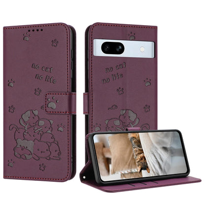 Embossed Kitten Phone Leather Case with Lanyard, For Google Pixel 11 Pro XL, For Google Pixel 11 / 11 Pro, For Google Pixel 10a, For Google Pixel 10 Pro XL, For Google Pixel 10 / 10 Pro, For Google Pixel 9a, For Google Pixel 9 Pro XL                   ...