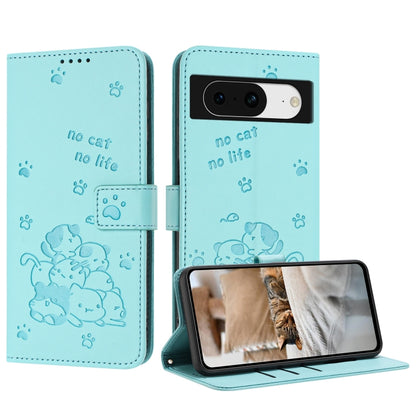 Embossed Kitten Phone Leather Case with Lanyard, For Google Pixel 11 Pro XL, For Google Pixel 11 / 11 Pro, For Google Pixel 10a, For Google Pixel 10 Pro XL, For Google Pixel 10 / 10 Pro, For Google Pixel 9a, For Google Pixel 9 Pro XL                   ...