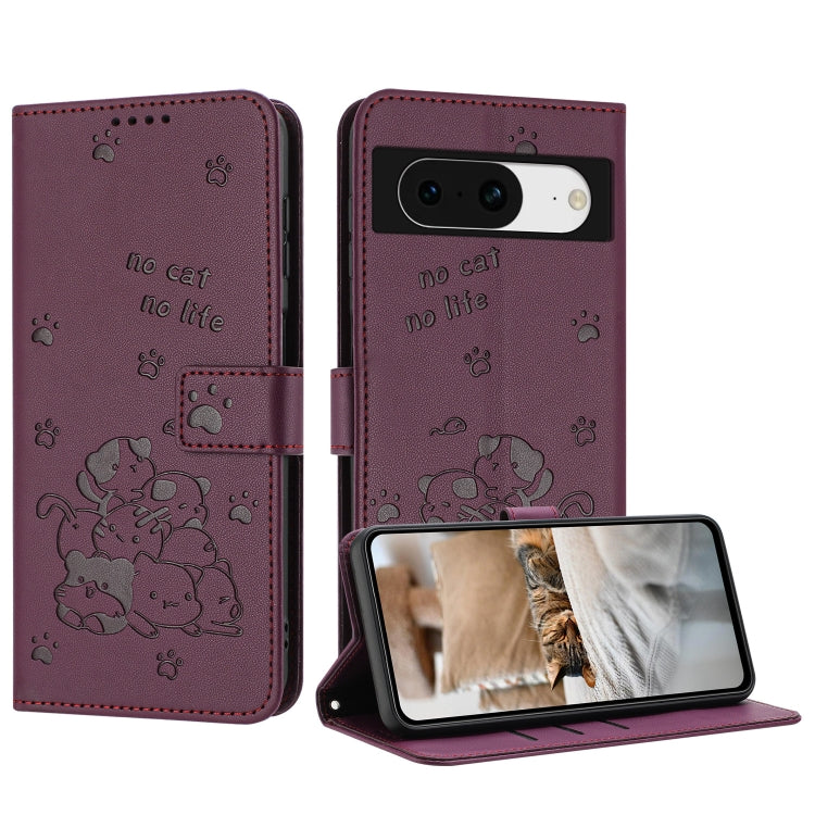Embossed Kitten Phone Leather Case with Lanyard, For Google Pixel 11 Pro XL, For Google Pixel 11 / 11 Pro, For Google Pixel 10a, For Google Pixel 10 Pro XL, For Google Pixel 10 / 10 Pro, For Google Pixel 9a, For Google Pixel 9 Pro XL                   ...