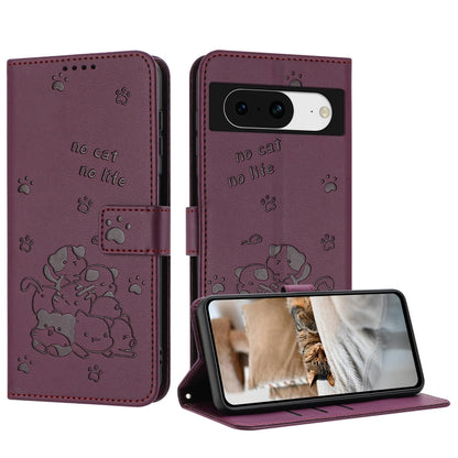 Embossed Kitten Phone Leather Case with Lanyard, For Google Pixel 11 Pro XL, For Google Pixel 11 / 11 Pro, For Google Pixel 10a, For Google Pixel 10 Pro XL, For Google Pixel 10 / 10 Pro, For Google Pixel 9a, For Google Pixel 9 Pro XL                   ...