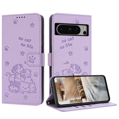 Embossed Kitten Phone Leather Case with Lanyard, For Google Pixel 11 Pro XL, For Google Pixel 11 / 11 Pro, For Google Pixel 10a, For Google Pixel 10 Pro XL, For Google Pixel 10 / 10 Pro, For Google Pixel 9a, For Google Pixel 9 Pro XL                   ...