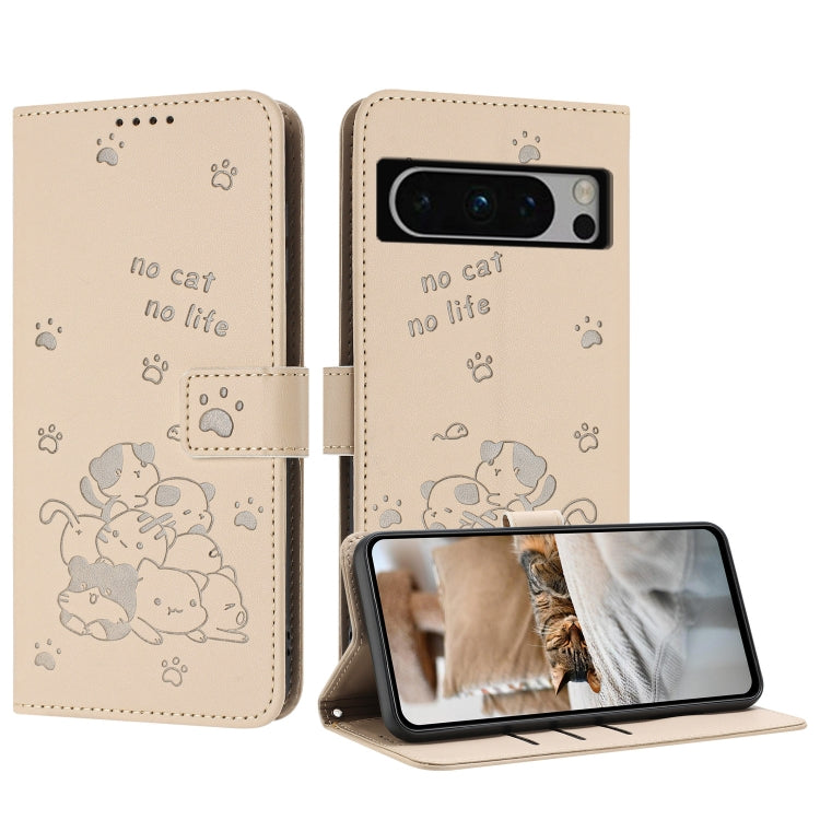 Embossed Kitten Phone Leather Case with Lanyard, For Google Pixel 11 Pro XL, For Google Pixel 11 / 11 Pro, For Google Pixel 10a, For Google Pixel 10 Pro XL, For Google Pixel 10 / 10 Pro, For Google Pixel 9a, For Google Pixel 9 Pro XL                   ...