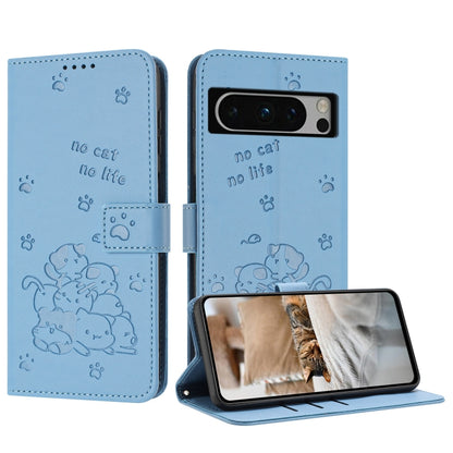 Embossed Kitten Phone Leather Case with Lanyard, For Google Pixel 11 Pro XL, For Google Pixel 11 / 11 Pro, For Google Pixel 10a, For Google Pixel 10 Pro XL, For Google Pixel 10 / 10 Pro, For Google Pixel 9a, For Google Pixel 9 Pro XL                   ...